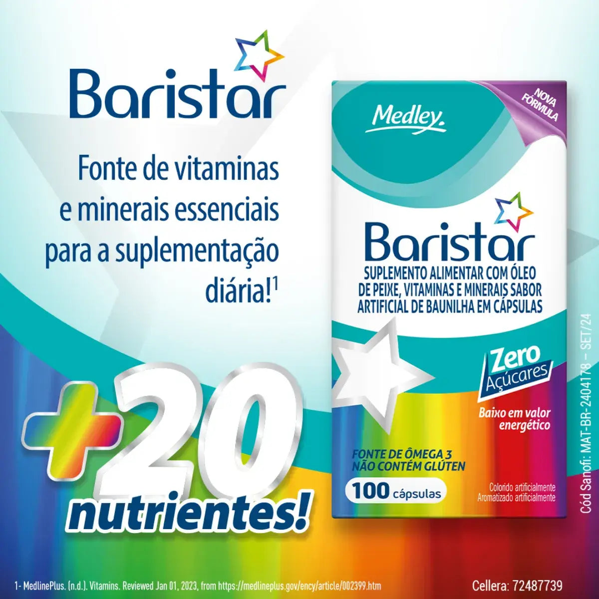 Polivitamínico Medley Baristar 100 cápsulas