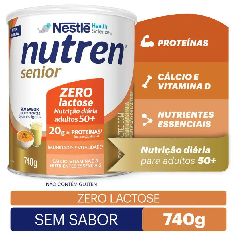 Suplemento Alimentar Nutren Senior s/ Sabor Zero Lactose 740g