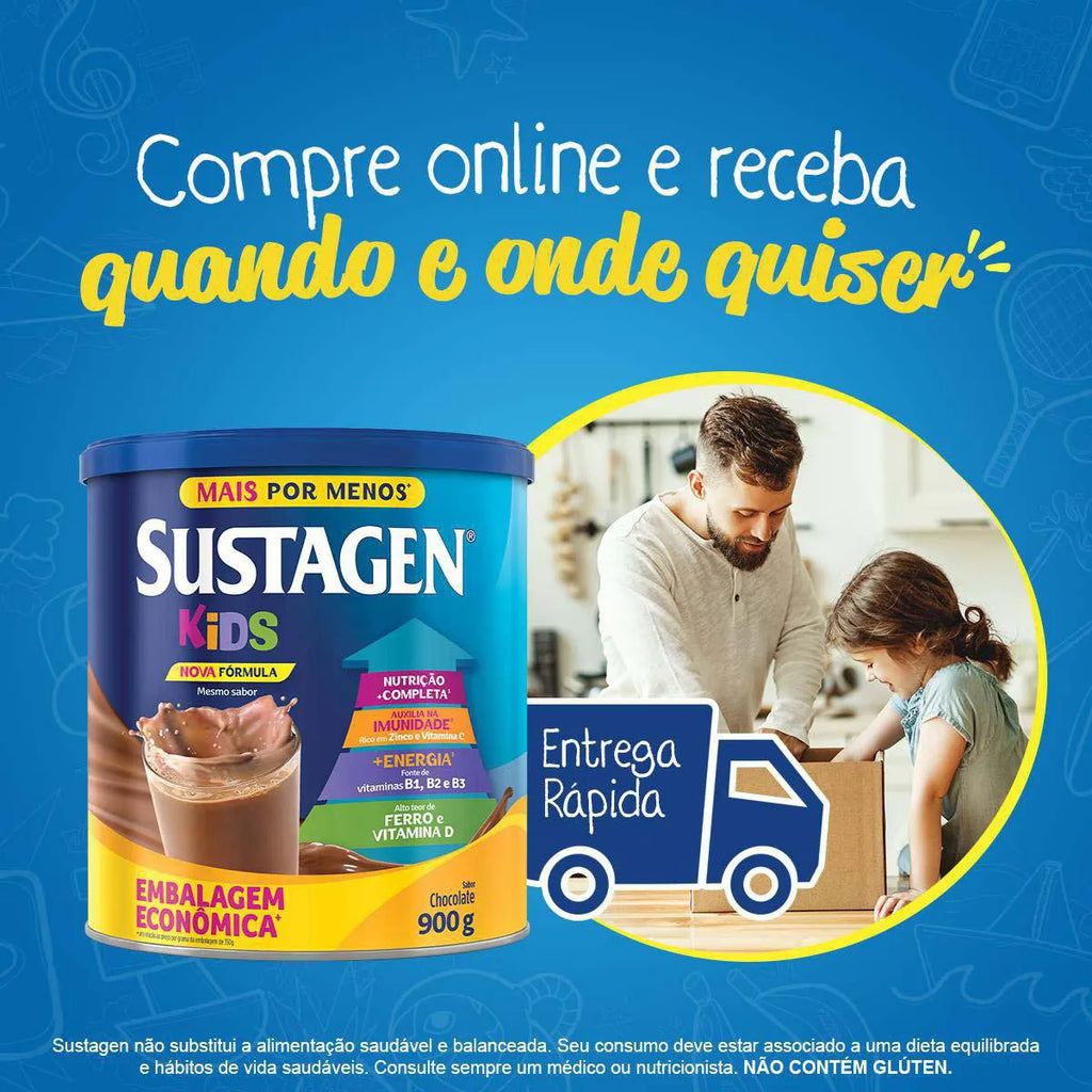 Suplemento Infantil Sustagen Kids a partir de 3 anos Chocolate 900g