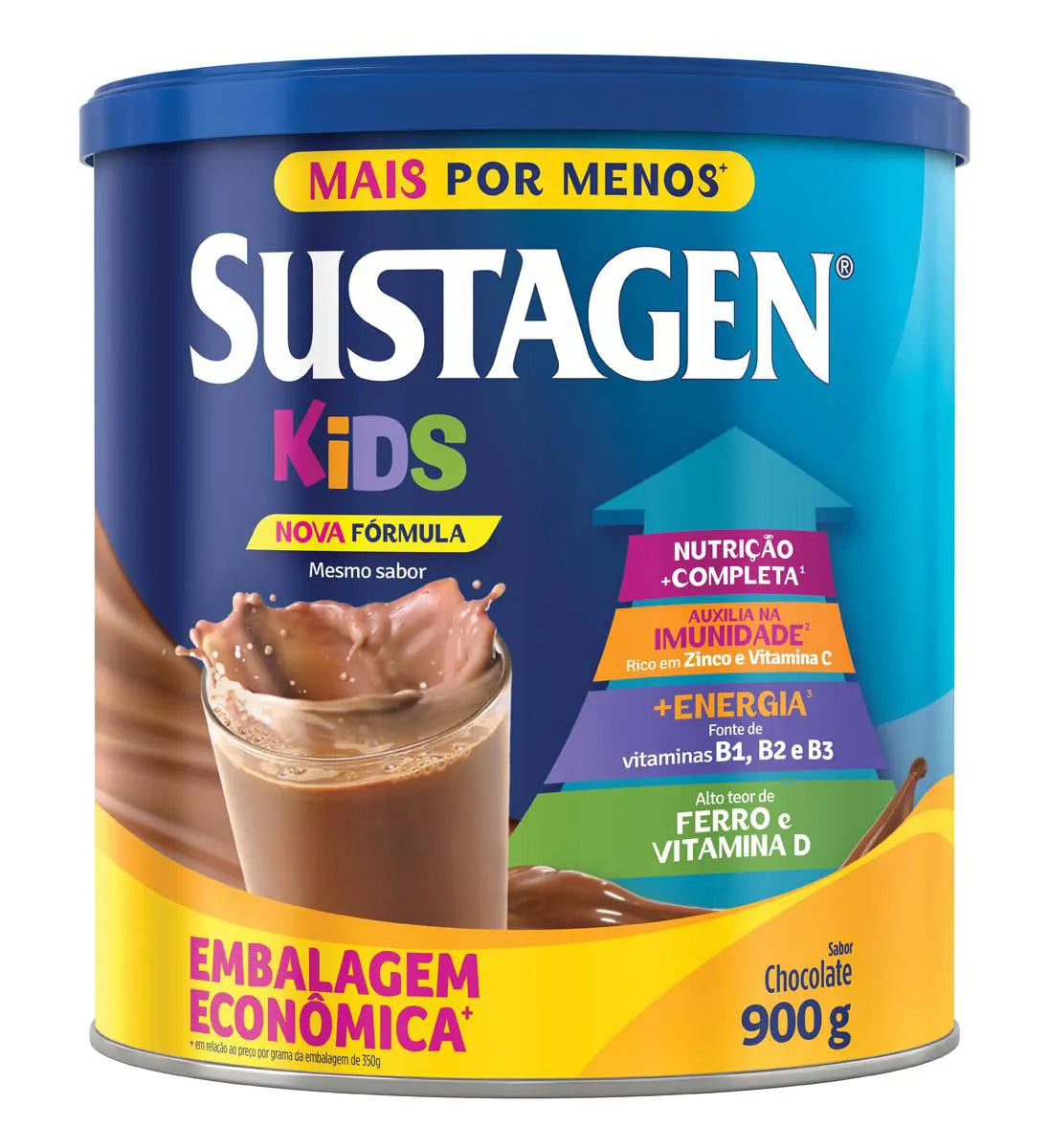 Suplemento Infantil Sustagen Kids a partir de 3 anos Chocolate 900g